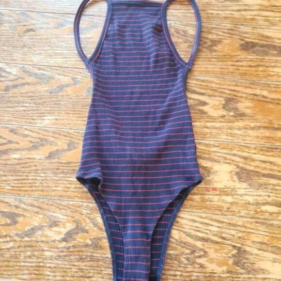 Reformation Jessa bodysuit Striped blue&Red sz XS - Picture 1 of 4